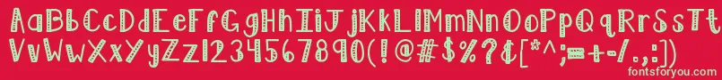フォントKblimelight – 赤い背景に緑の文字