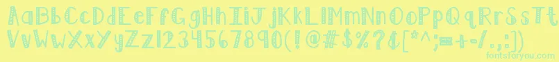 フォントKblimelight – 黄色い背景に緑の文字