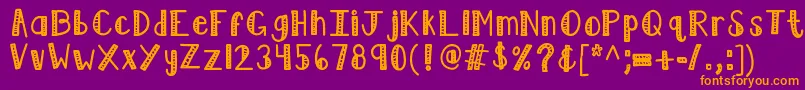 フォントKblimelight – 紫色の背景にオレンジのフォント