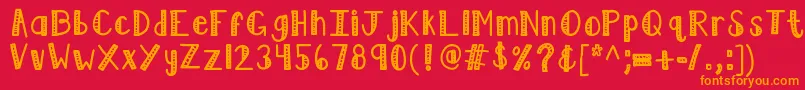 Kblimelight-Schriftart – Orangefarbene Schriften auf rotem Hintergrund