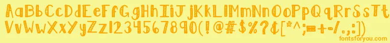 Kblimelight Font – Orange Fonts on Yellow Background