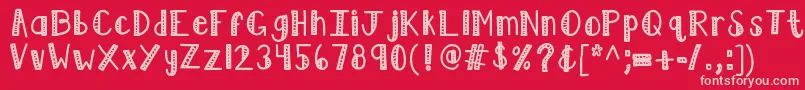 フォントKblimelight – 赤い背景にピンクのフォント