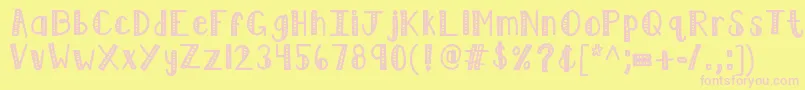 Kblimelight Font – Pink Fonts on Yellow Background