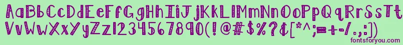 Шрифт Kblimelight – фиолетовые шрифты на зелёном фоне