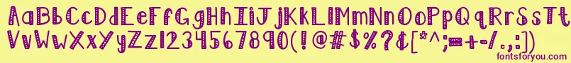Kblimelight Font – Purple Fonts on Yellow Background