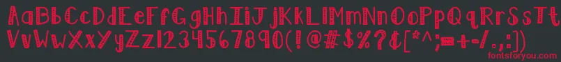 フォントKblimelight – 黒い背景に赤い文字