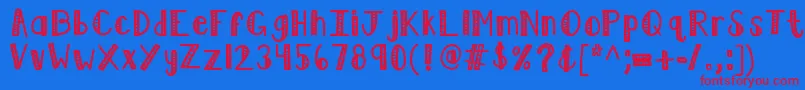 Kblimelight-Schriftart – Rote Schriften auf blauem Hintergrund