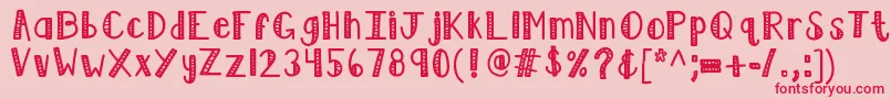 フォントKblimelight – ピンクの背景に赤い文字