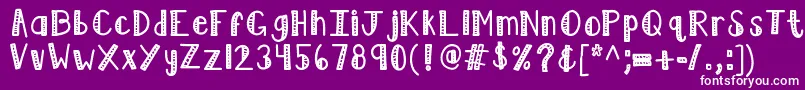 Fonte Kblimelight – fontes brancas em um fundo violeta