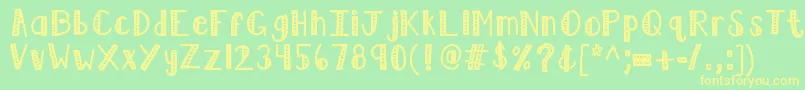 Kblimelight Font – Yellow Fonts on Green Background