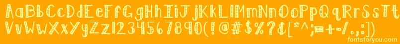 Kblimelight-fontti – keltaiset fontit oranssilla taustalla