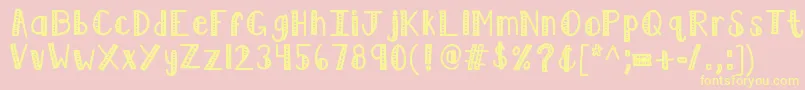 Шрифт Kblimelight – жёлтые шрифты на розовом фоне