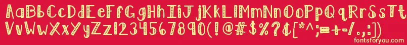 フォントKblimelight – 黄色の文字、赤い背景