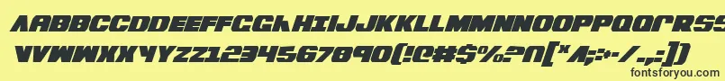 BummerCondensedItalic Font – Black Fonts on Yellow Background