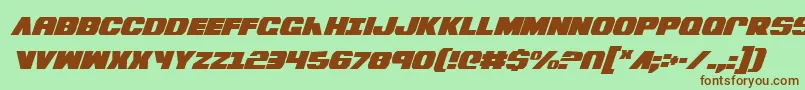 BummerCondensedItalic Font – Brown Fonts on Green Background