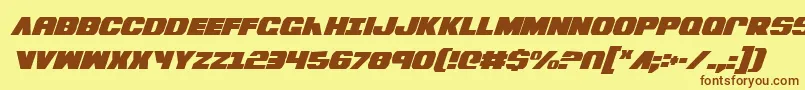BummerCondensedItalic Font – Brown Fonts on Yellow Background