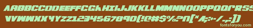 BummerCondensedItalic Font – Green Fonts on Brown Background