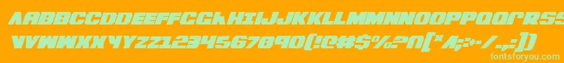 BummerCondensedItalic Font – Green Fonts on Orange Background