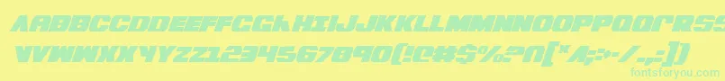 Czcionka BummerCondensedItalic – zielone czcionki na żółtym tle