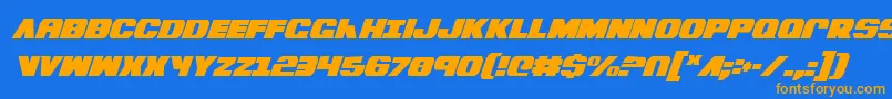 BummerCondensedItalic Font – Orange Fonts on Blue Background