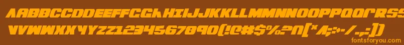 BummerCondensedItalic Font – Orange Fonts on Brown Background