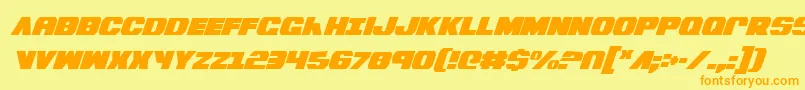 BummerCondensedItalic Font – Orange Fonts on Yellow Background