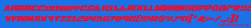 フォントBummerCondensedItalic – 赤い文字の青い背景