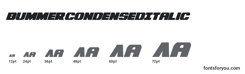BummerCondensedItalic Font Sizes