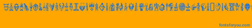 LinotypeAfroculture Font – Blue Fonts on Orange Background