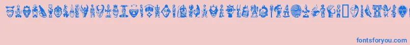 LinotypeAfroculture Font – Blue Fonts on Pink Background