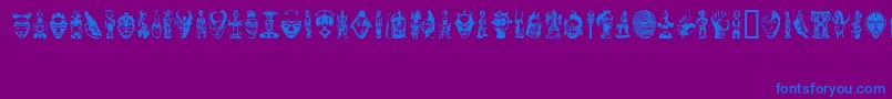 LinotypeAfroculture Font – Blue Fonts on Purple Background