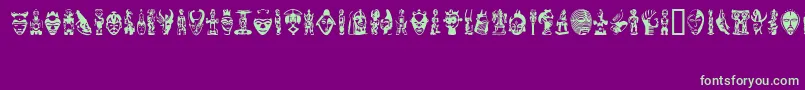 LinotypeAfroculture Font – Green Fonts on Purple Background