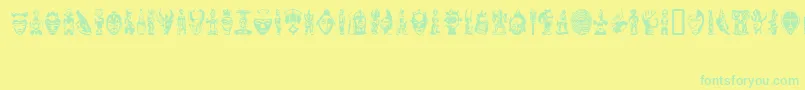 LinotypeAfroculture Font – Green Fonts on Yellow Background