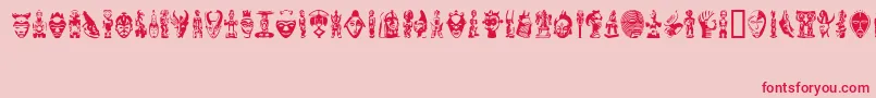 LinotypeAfroculture-Schriftart – Rote Schriften auf rosa Hintergrund