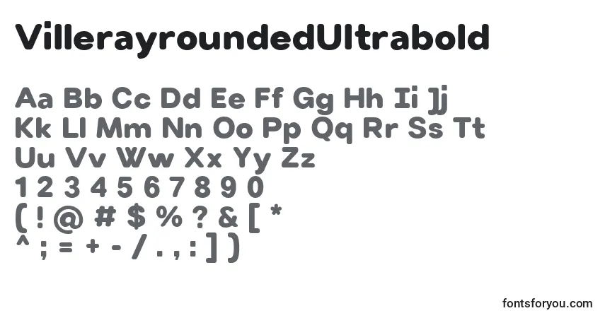 Шрифт VillerayroundedUltrabold – алфавит, цифры, специальные символы