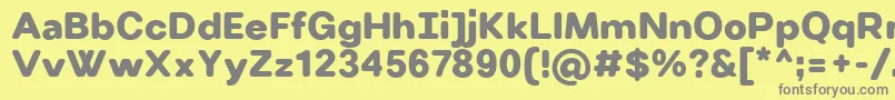 フォントVillerayroundedUltrabold – 黄色の背景に灰色の文字