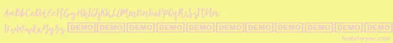 Syberic Font – Pink Fonts on Yellow Background