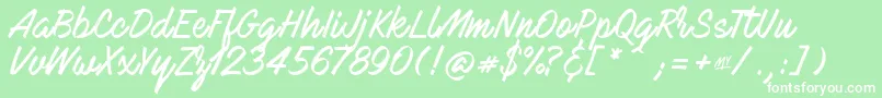 フォントMarkMyWords – 緑の背景に白い文字