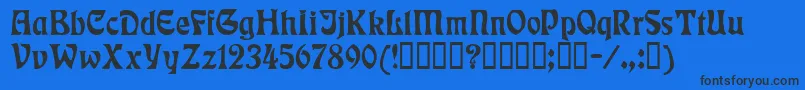 Rudelsberg-fontti – mustat fontit sinisellä taustalla