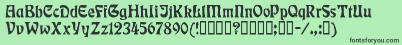 Rudelsberg-fontti – mustat fontit vihreällä taustalla