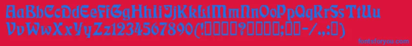 Czcionka Rudelsberg – niebieskie czcionki na czerwonym tle