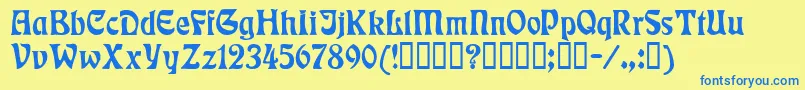 Шрифт Rudelsberg – синие шрифты на жёлтом фоне