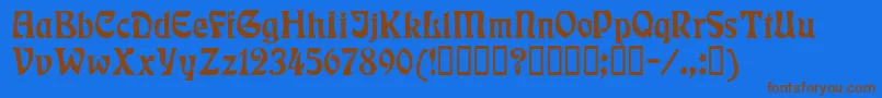 Rudelsberg-fontti – ruskeat fontit sinisellä taustalla