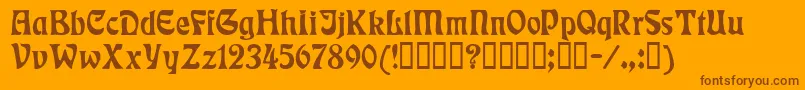 Шрифт Rudelsberg – коричневые шрифты на оранжевом фоне