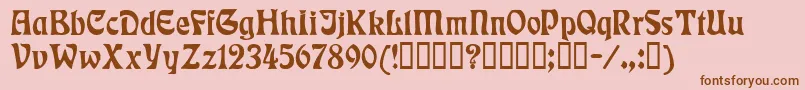 Rudelsberg-Schriftart – Braune Schriften auf rosa Hintergrund