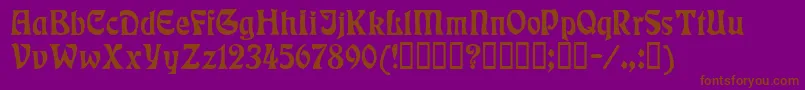 Rudelsberg-Schriftart – Braune Schriften auf violettem Hintergrund