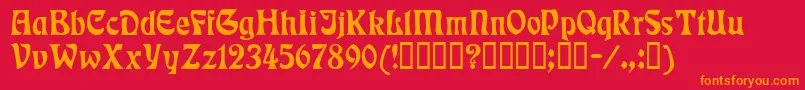 Rudelsberg Font – Orange Fonts on Red Background