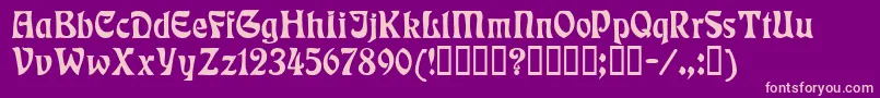 フォントRudelsberg – 紫の背景にピンクのフォント