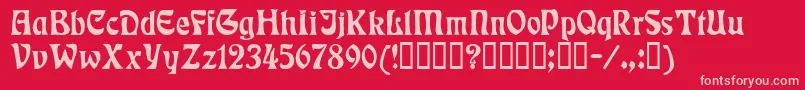 Rudelsberg-fontti – vaaleanpunaiset fontit punaisella taustalla