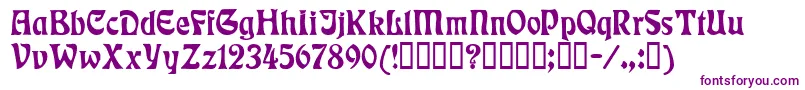 Rudelsberg-fontti – violetit fontit valkoisella taustalla